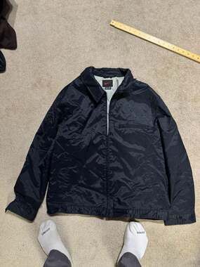 Vintage 90s Nike Black Quilted Lined Nylon Zip-Up Jacket